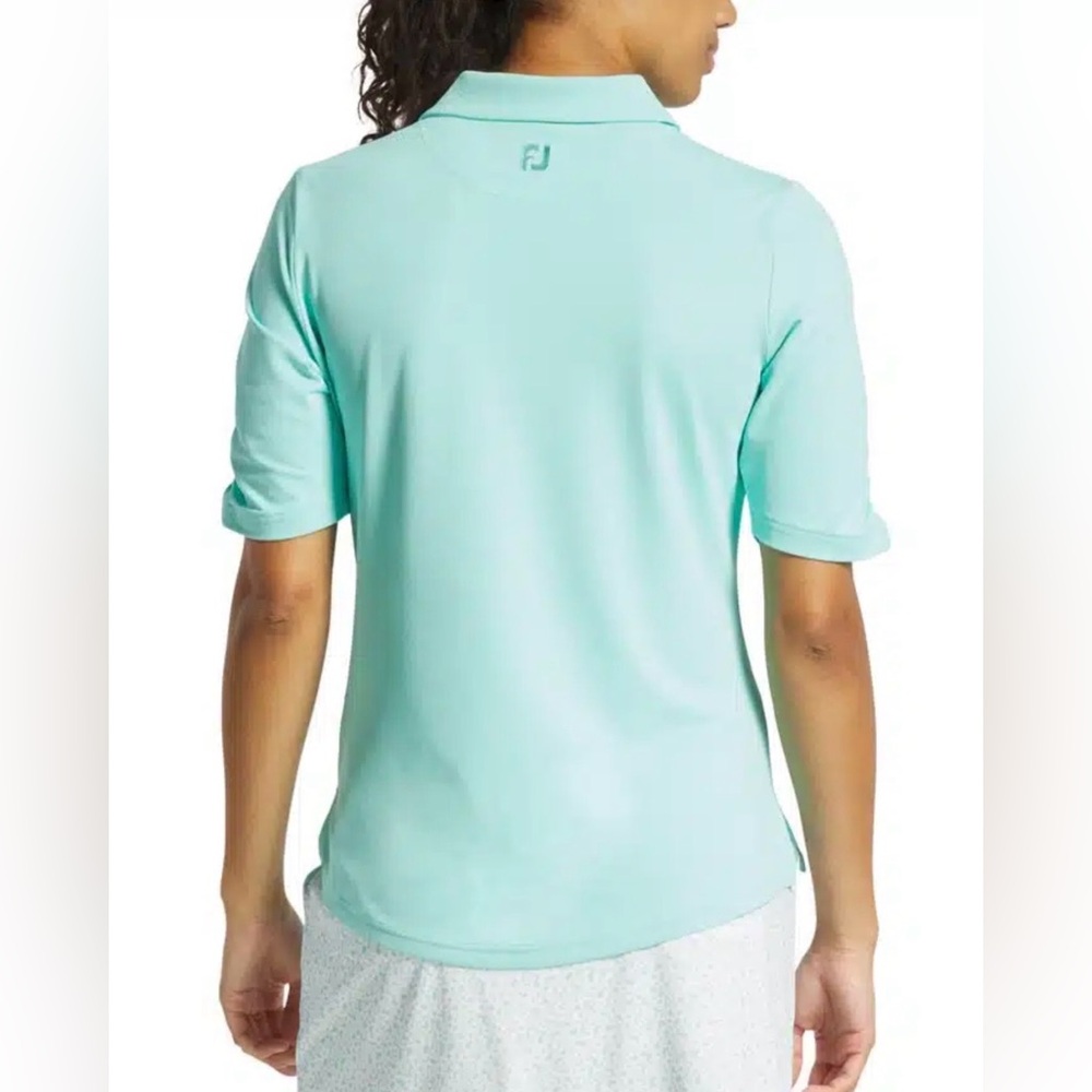 FootJoy Women’s Ruched Half Sleeve Golf Polo - Picture 2 of 6